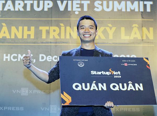 Phan Xuân Cảnh - nhà sáng lập startup Viec.Co trở thành quán quân Startup Việt 2019.