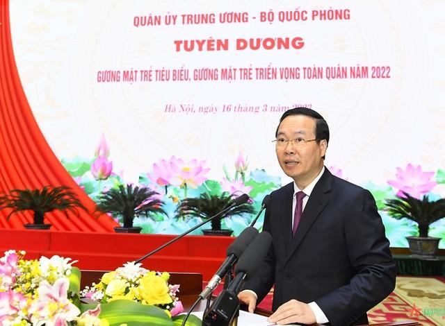 Chủ tịch nước dự lễ tuyên dương Gương mặt trẻ tiêu biểu toàn quân 2022 - Ảnh 1.